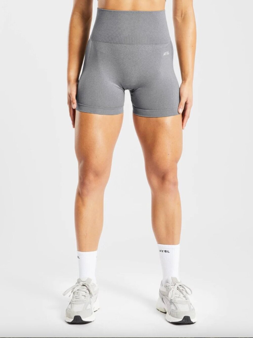 AYBL Empower Seamless Shorts in Grey Marl
